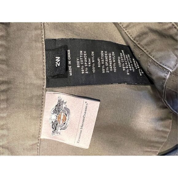 Harley Davidson woman’s 2xl military faded green button up motorcycle shirt - Picture 4 of 7